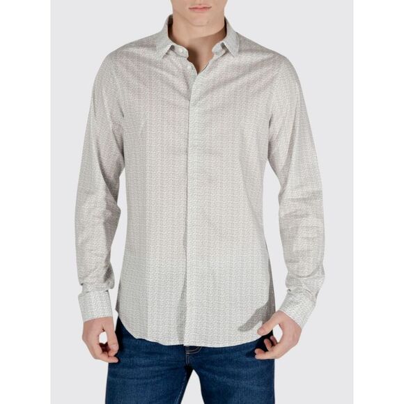 Armani Exchange Shirt Men Yellow Cream